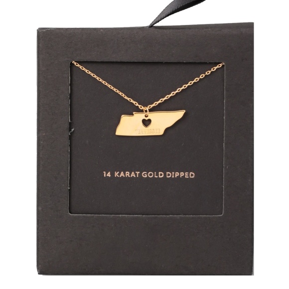 NWT I Heart Tennessee Dainty Gold Dipped Necklace - Picture 1 of 2